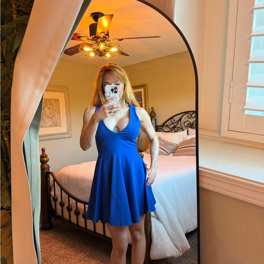 Vibrant Blue Sleeveless Dress lovers and friends